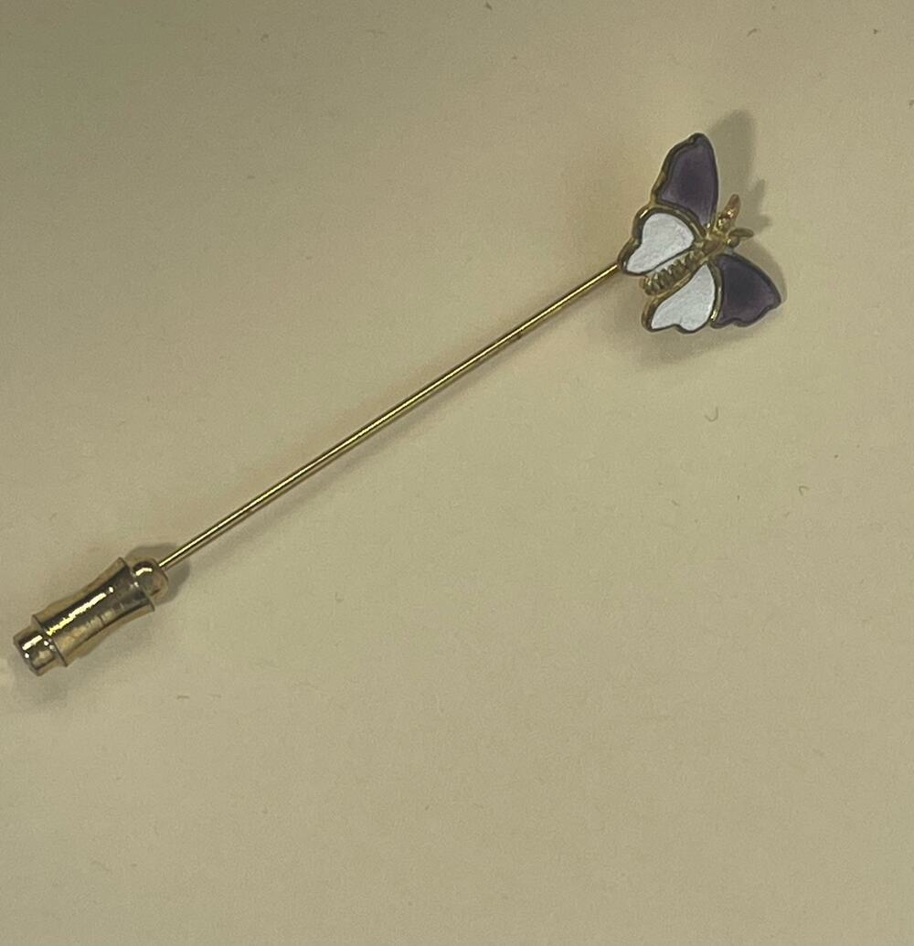 Vintage Gold-Tone Figural Butterfly Lapel Pin 2.5 Inch